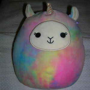 Squishmallow 8" LUCINDA Llama Unicorn Llamacorn Rainbow Tie-Dye
